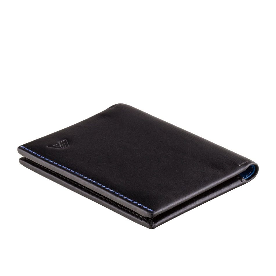 A-SLIM Leather Wallet Origami - Black/Blue